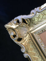 Bilderrahmen Gold-Weiß Barock Antik 90x70 Hochzeitsrahmen Groß Fotorahmen
