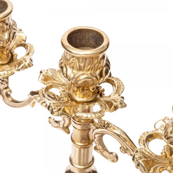 NLBTW Kerzenhalter-Set Aus Messing – 3-teilig, Goldfarben, Verschiedene Höhen (15,2-24,6 Cm) Für Tisch, Kamin & Deko