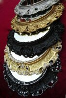 Bilderrahmen Oval mit Glasscheibe Barock Gold Silber...