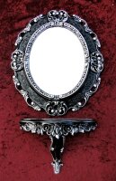 Bilderrahmen Oval mit Glasscheibe Barock Gold Silber Schwarz Weiß 45x38 Fotorahmen Antik Vintage
