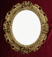 Bilderrahmen Oval mit Glasscheibe Barock Gold Silber...
