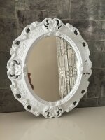 Bilderrahmen Oval mit Glasscheibe Barock Gold Silber Schwarz Weiß 45x38 Fotorahmen Antik Vintage