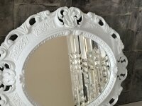 Bilderrahmen Oval mit Glasscheibe Barock Gold Silber Schwarz Weiß 45x38 Fotorahmen Antik Vintage