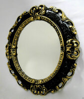 Bilderrahmen Oval mit Glasscheibe Barock Gold Silber Schwarz Weiß 45x38 Fotorahmen Antik Vintage