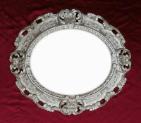 Bilderrahmen Oval mit Glasscheibe Barock Gold Silber Schwarz Weiß 45x38 Fotorahmen Antik Vintage