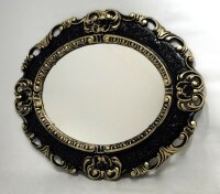 Bilderrahmen Oval mit Glasscheibe Barock Gold Silber Schwarz Weiß 45x38 Fotorahmen Antik Vintage