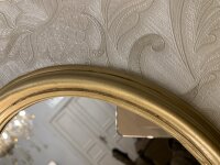Dekorativer Ovaler Wandspiegel Oval Spiegel Antik Spiegel Klassik Badspiegel Wohnzimmerspiegel Flurspiegel Prunk Spiegel Shabby Chic Hängespiegel Vintage-Spiegel (C35 Gold. 52 cm x 43 cm)