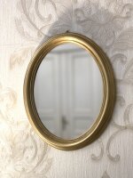 Dekorativer Ovaler Wandspiegel Oval Spiegel Antik Spiegel Klassik Badspiegel Wohnzimmerspiegel Flurspiegel Prunk Spiegel Shabby Chic Hängespiegel Vintage-Spiegel (C35 Gold. 52 cm x 43 cm)