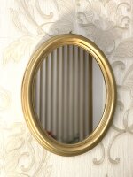 Dekorativer Ovaler Wandspiegel Oval Spiegel Antik Spiegel Klassik Badspiegel Wohnzimmerspiegel Flurspiegel Prunk Spiegel Shabby Chic Hängespiegel Vintage-Spiegel (C35 Gold. 52 cm x 43 cm)