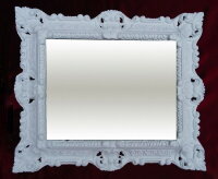 Kopie von Bilderrahmen Fotorahmen Weiß Barock Rechteckig 45x37 Rahmen Antik mit Rückwand #1